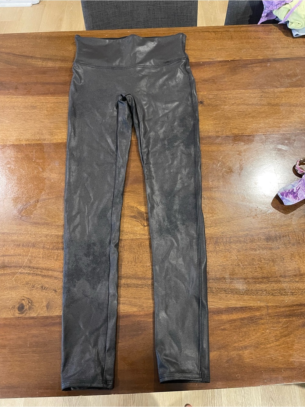SPANX Black Faux-Leather High-Waist Jeggings